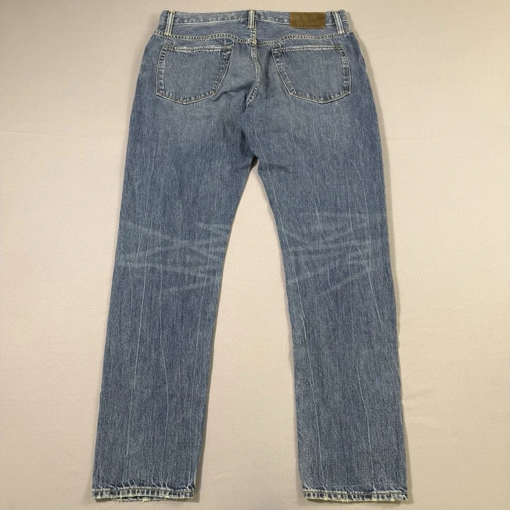 Todd Snyder Selvedge Jeans Mens 33x32 Slim Fit Light Wash Button Fly 12.5 Oz EUC